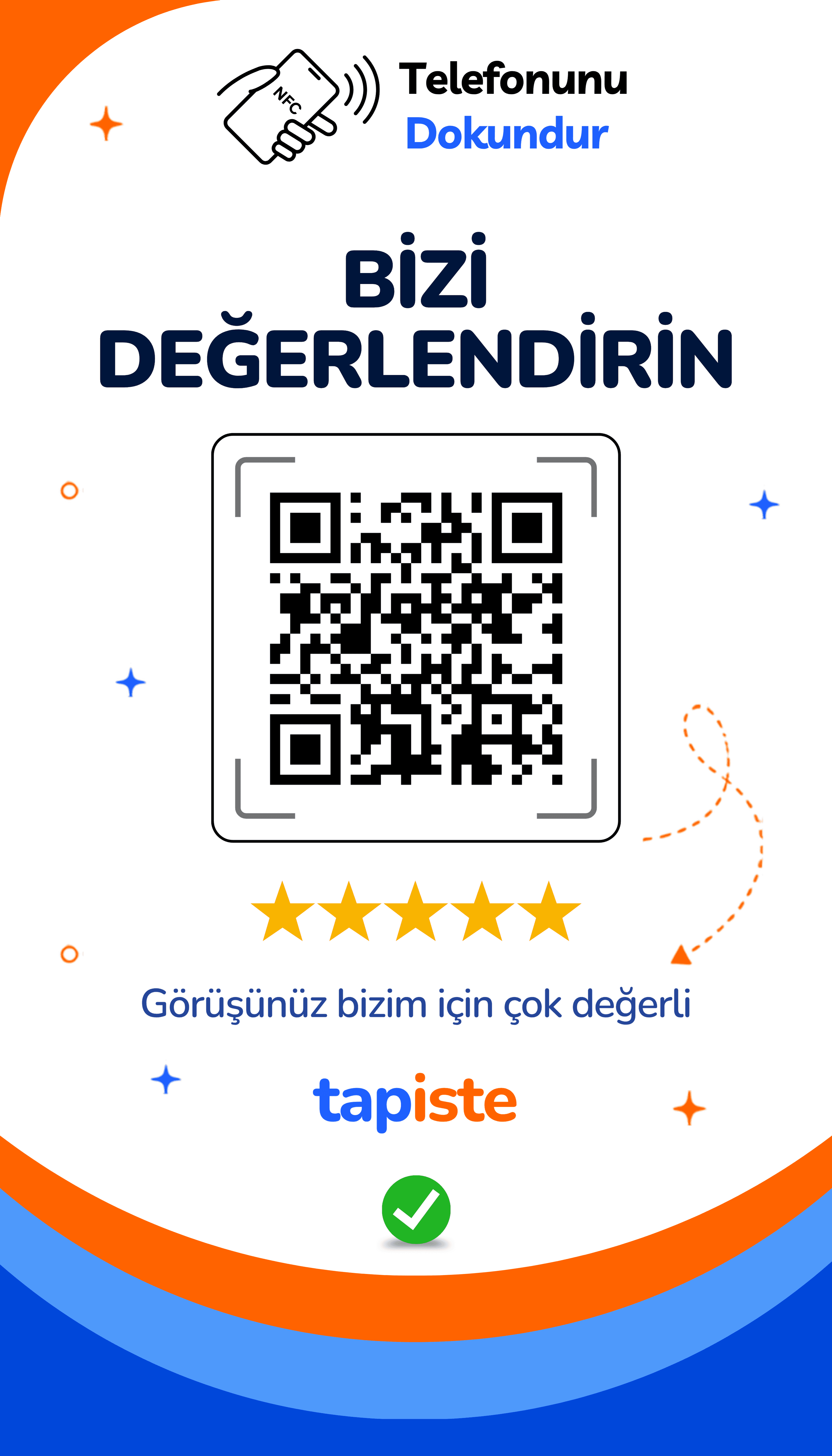 Tapiste NFC/QR kartı — ön yüz